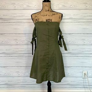 NWT. Sage the Label safari off the shoulder mini dress